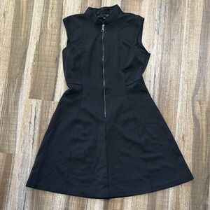 Elie Tahari Black Zip-Front Mini Dress
